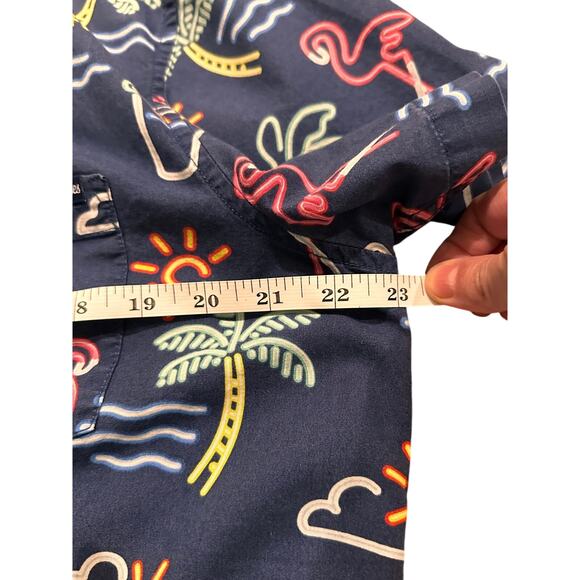 Chubbies One Man Wolf Pack Neon Lights Flamingo Camp Shirt Tropical Palms, L - Picture 4 of 8